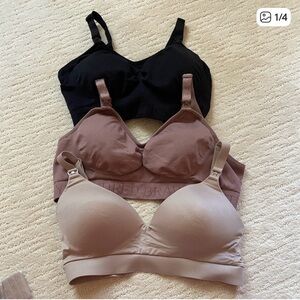 Kindred Bravely Wireless Nursing Bra Set - Black, Rose, and Tan